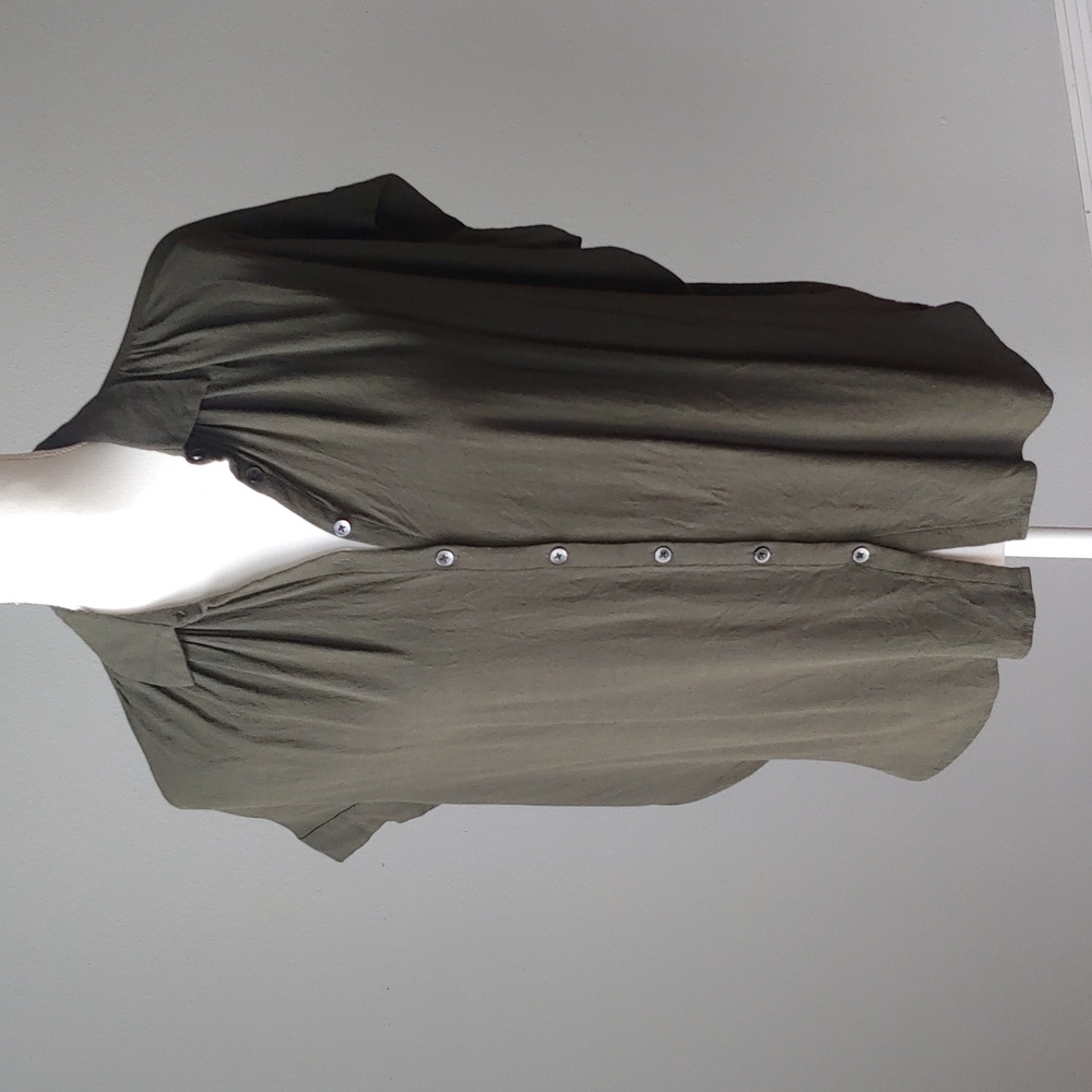 Madewell | Olive Shortsleeve Pleated Top